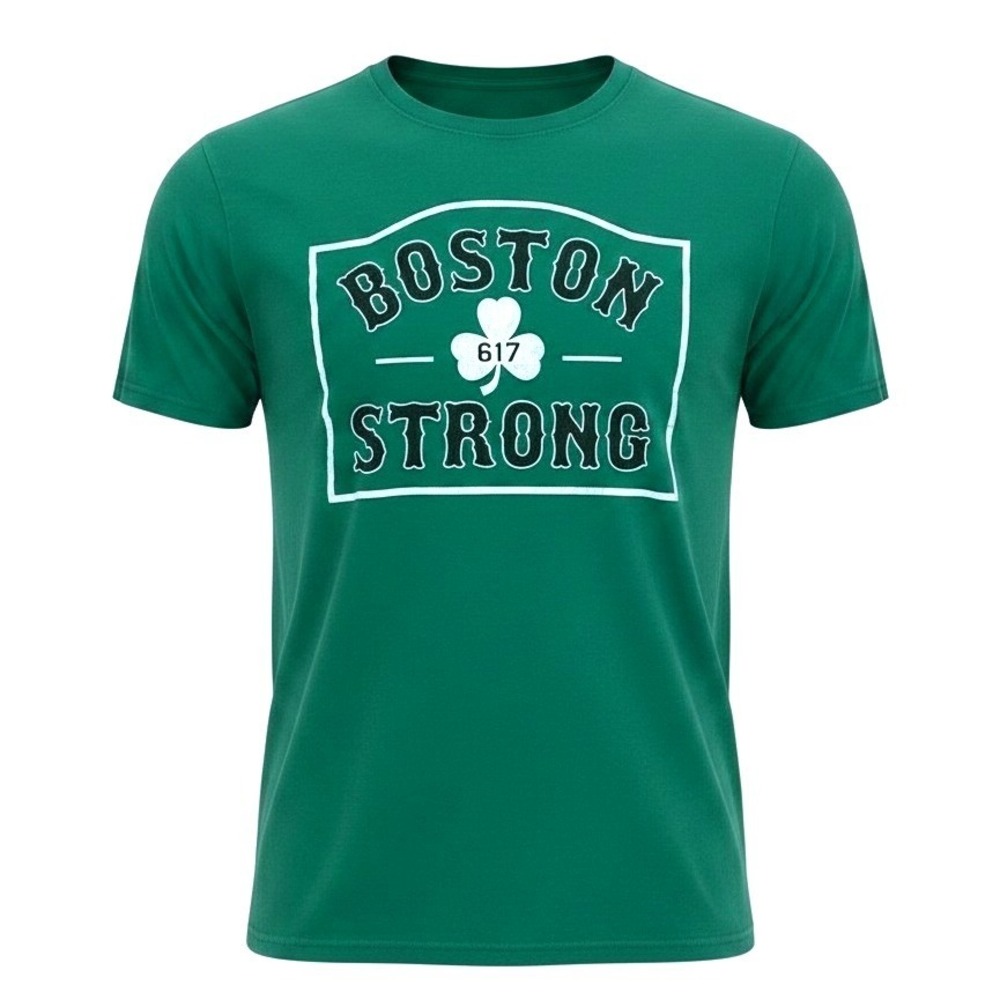 Gildan Boston Strong 617 Shamrock Green T-Shirt Mens Medium Graphic Tee‎ 2013